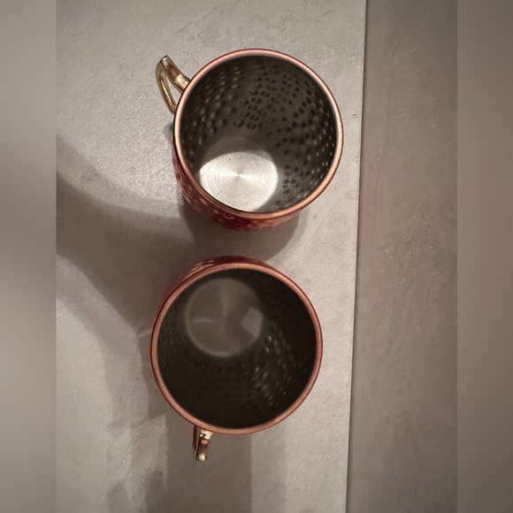 Moscow Mule Copper Mug Set of 2 Hammered 16oz Barware Drink Cups - Picture 2 of 5